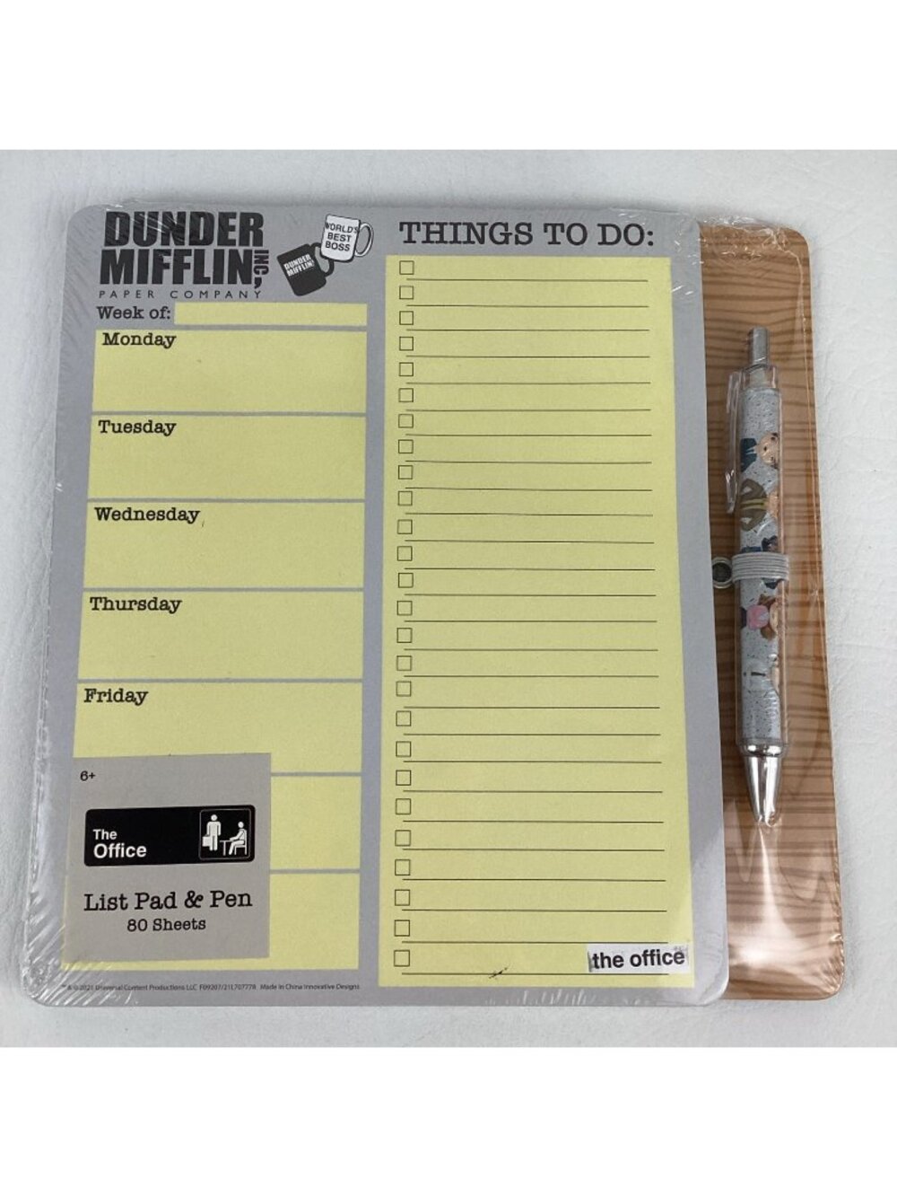 The Office List Pad Pen Set Dundler Mifflin Daily Planner Stationary Notepad